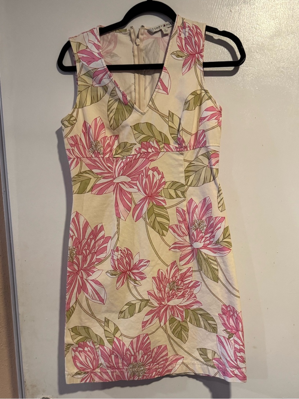 Vintage 2004 Tommy Hilfiger Pink Floral Cotton Dress Size 4